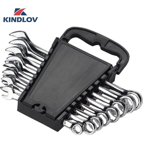 KINDLOV 6/8/10/12 Pcs Ratchet Wrench Set CR-V Adjustable Gears Spanner Universal Torx Key Double Head Combination Hand Tools