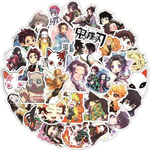 10/30/50pcs/pack Japanese anime NEW Demon Slayer Stickers For Car DIY Gift Bicycle Guitar Decal Notebook Skate Trunk Computer