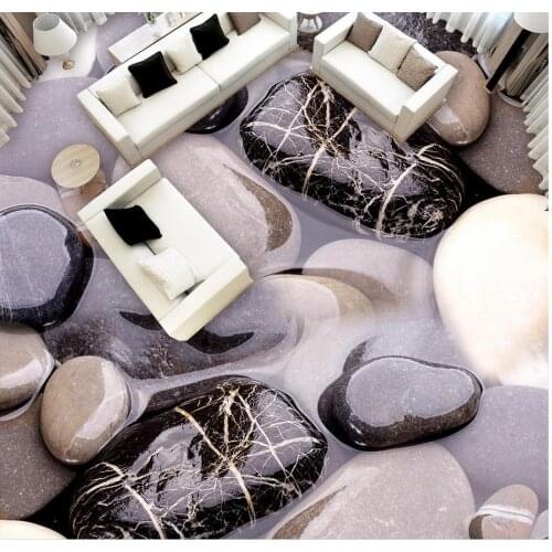 3D stone bathroom floor papel parede mural wallpaper floor Home Decoration 3d murals wallpaper for living room
