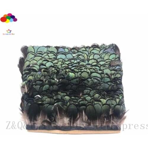 Natural 5CM pheasant green piece feather made of 1-10 meters cloth edge DIY decoration craft jewelry clothing accessories