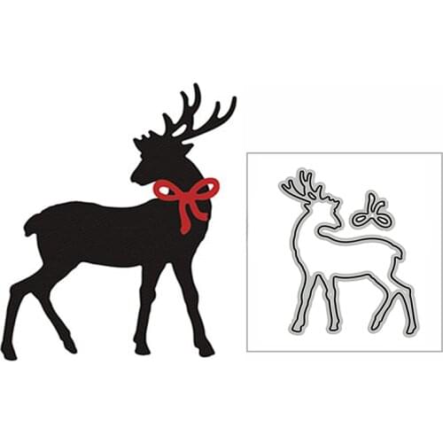 New Staying Reindeer Animal Bow 2020 Metal Cutting Dies for DIY Scrapbooking and Card Making Decorative Embossing Craft No Stamp