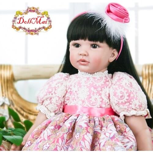 NPK 60cm 24" Silicone Bebe Dolls Reborn Doll Lifelike Babies Toy For Boys with Fashion Dress Clothes