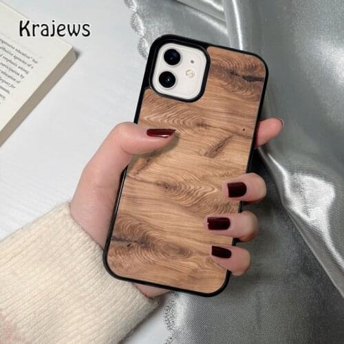Krajews Original Bamboo Wood Pattern coque Phone Case for iPhone 12 mini 5 6S 7 8 PLUS X XS XR 11 PRO MAX SE 2020 Cover