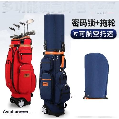 Authentic Brand Multifunctional Golf Standard Bag Wheel Golf Caddy Viation Bag Men Pattern Bracket Ball Package Pulley Golfbag