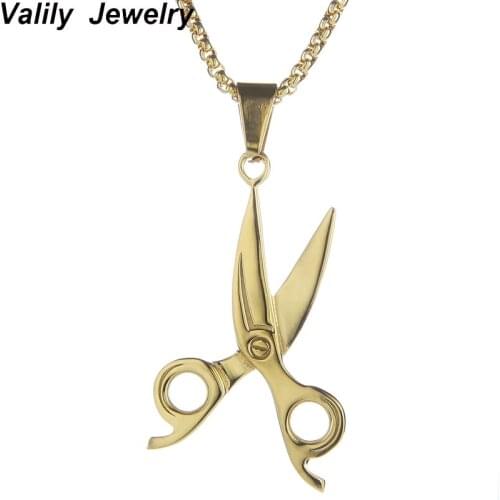 Chain Length 55cm Scissor Pendant Necklace Stainless Steel Men Women Pendant Necklaces Small Adorn Article Jewelry Gifts