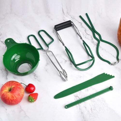 6pcs Canning Jar Lifter Stainless Steel Anti-Scald Canning Jar Lifting Set Heat Resistance Anti-Clip Can Lifter Kitchen Supplies