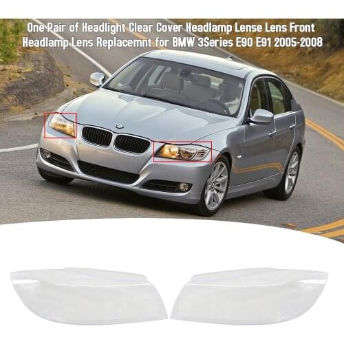 Headlight Clear Cover Right Side Headlamp Lense Front Headlamp Lens Replacemnt for BMW 3Series E90 E91 2005-2008