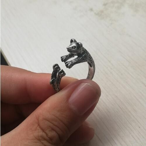 Adjustable Koala Bear Ring High Quality Brand Designer Men Animal Wrap Rings Women Handmade Jewelry