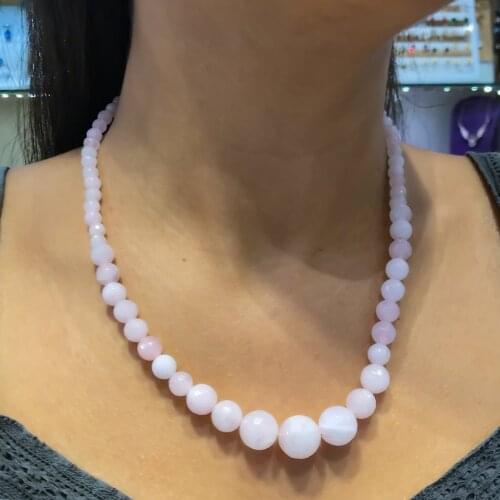 Row Syntax Highlighting Pink Quartz Stone Choker Necklace