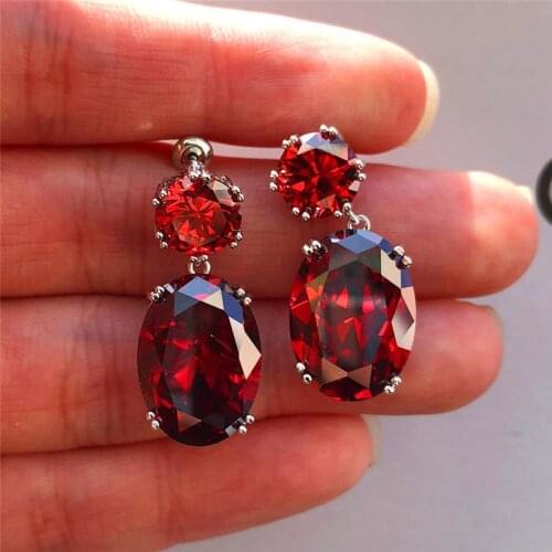 Huitan Simple and Elegant Design Womens Earrings 4 Colors Available Cubic Zirconia Dangle Earrings Female Fashion Accessories