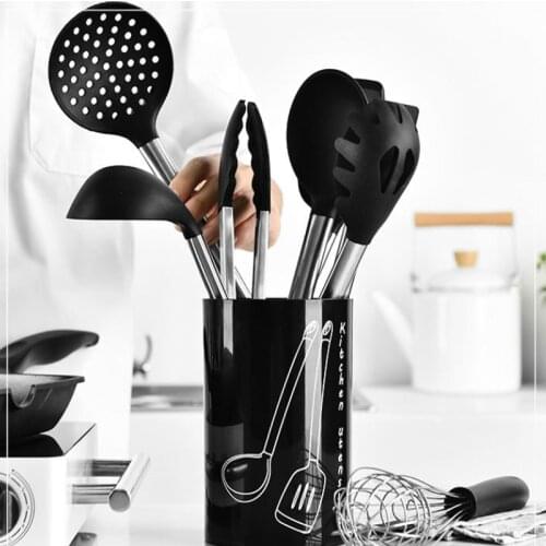 9 Piece Stainless Steel Silicone Kitchenware Whisk Food Holder Spatula Spatula Spoon A Good Helper In The Kitchen Cooking Tools