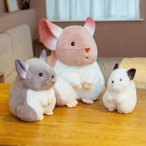 25-55cm Cute Simulation Hamster Plush Toys Stuffed Fat Real-life Mouse Doll Soft Cartoon Animal Pillow Birthday Gift for Kids