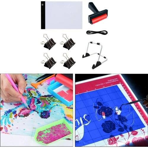 LED Tracing Light Board Drawing Board Art Pad Diamond Painting Tools Set Crafting Tracing Light Pad Drilling Pens