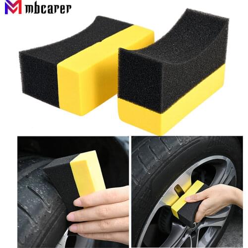 U-Shape Car Wash Tire Wax Polishing Compound Sponge Corner Wipe Clear ARC Edge Sponge Tyre Brush Car Waxing Cleaning Sponge