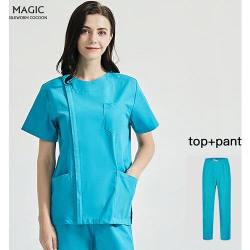 Beauty Salon Scrub Uniform Short Sleeve Health Services Medical Scrub Set Nurse Workwear Lab Coat Pet Clinic Scrubs Clothes Suit
