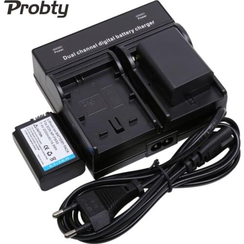 PROBTY 2Pcs 2000mAh NP-FW50 FW50 NP FW50 camera battery + Dual Charger for Sony NEX-5 NEX-5A NEX-5C NEX-5D NEX-5DB Alpha 7R II