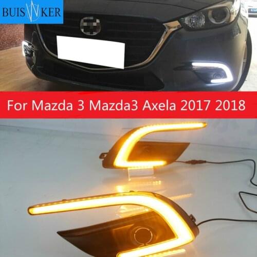 1 Set DRL For Mazda 3 Mazda3 Axela 2017 2018 LED DRL Daytime Running Lights Daylight Fog light cover car styling