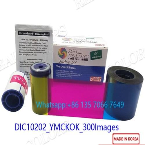 15Pieces Compatible DIC10202 YMCKOKO 300 Prints Made in Korea DCP340 DCP240 DCP340pls DCP240plus Card Printer