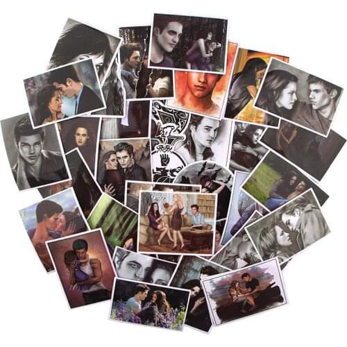 35pcs/set Movie The Twilight Saga Scrapbooking Stickers Decal For Guitar Laptop Luggage Car Fridge Graffiti Sticker
