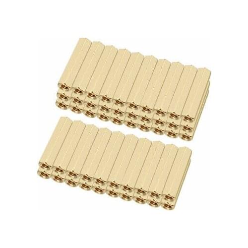 50pcs Brass Straight PCB Pillar Female Thread Hex Standoff Spacer M3x5x20mm
