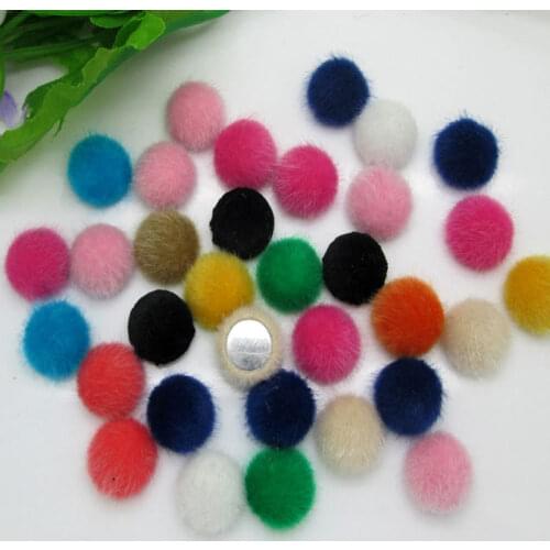 50Pcs 15mm Hairy Buckle Cloth Sewing Buttons For Clothes Needlework Flatback Scrapbooking Crafts Decorative Accessories Diy