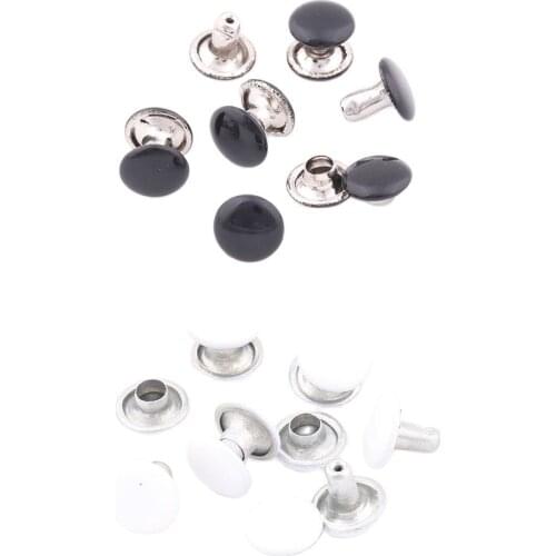8*8mm 200 sets/lot Round Double Cap Rivet Stud Collision Nail for Leather Craft Bag Belt Clothing Shoes Pet Collar Decor DIY