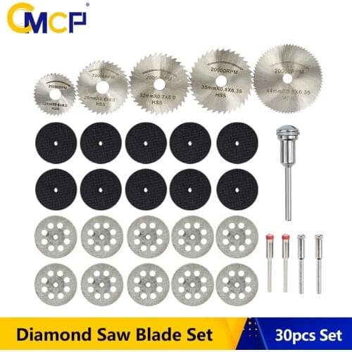 CMCP Diamond Saw Blade 30pcs HSS Circular Saw Blade Rotary Tool Grinding Disc for Dremel Metal Cutter Wood Cutting Disc