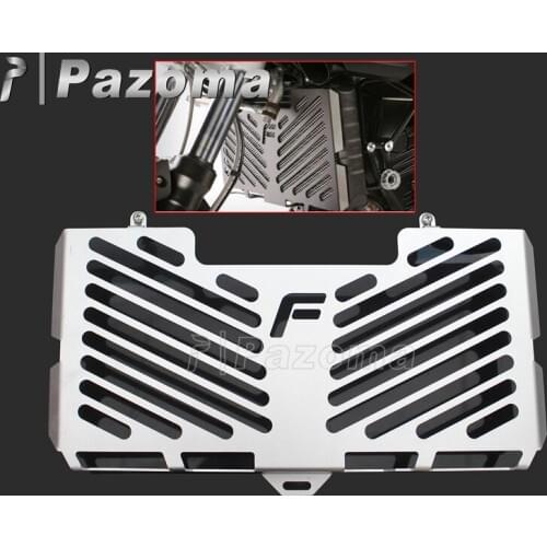 PAZOMA Aluminum Silver Motorcycle Radiator Side Guard Grill Grille Cover Protector For BMW F650GS F700GS F800R F800S 2006-2015