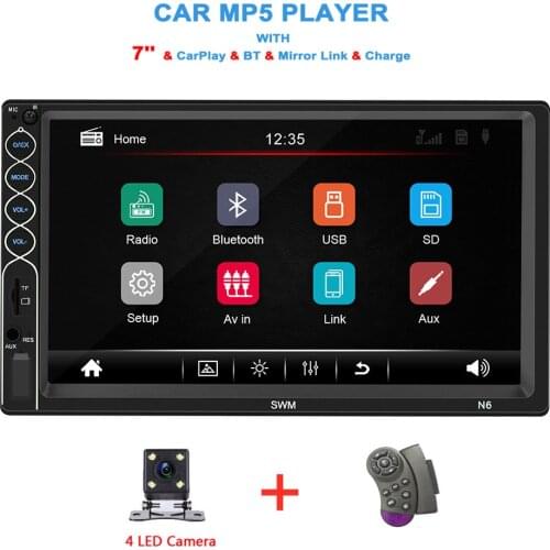 2 din Car Radio 7" HD Touch Screen Auto radio Multimedia MP5 Player colorful lights Car Stereo with Bluetooth USB TF FM Camera