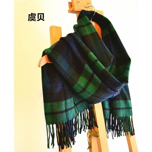 Faux cashmere basic shawl winter green plaid blanket scarf cape warm pashmina unisex acrylic scarves men or women christmas gift