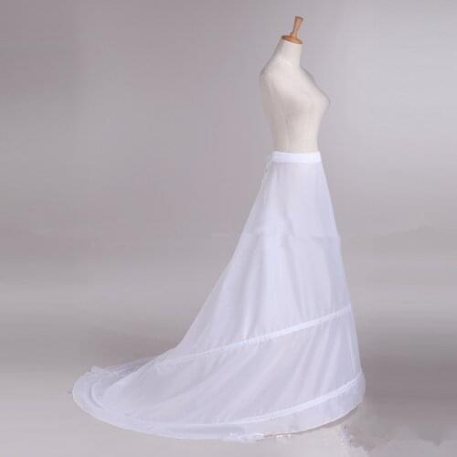 Cheap A-Line Slim Petticoats Bridal Wedding Gowns White Underskirt For Bridal Accessories Crinoline Bridal Accessories Two Hoops