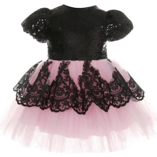 Baby Girls Kids Wedding Dress Flower Girl Dress Princess Party Pageant Formal Dress Back Bow Short Sleeve Lace Tulle Dress 6M-6Y