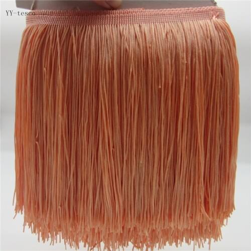 1 Yards 20CM Long Lace Fringe Trim Polyester Tassel coral Fringe Trimming For Diy Latin Dress Clothes Accessories Lace Ribbon