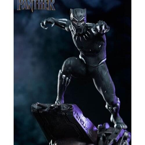 Marvel 1:10 Avengers Infinity War Super Hero Black Panther Statue Action Figure PVC Toys 18cm with 2 Heads