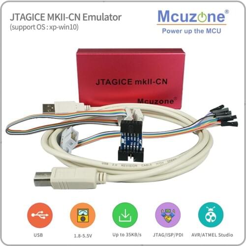 USB AVR JTAGICE MKII-CN Emulator PDI JTAG ISP debugWIRE ATxmega32D4 ATMEGA128 2561 ATXMAEG128A1U