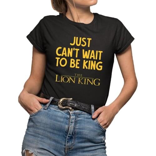 Disney Lion King Classic Can't Wait To Be King T-Shirt Graphic Cartoon Fashion Female Clothes Lady Tees Tops T Shirt Women