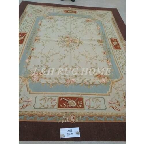 Free shipping 8'x10' French Aubusson weave rug hand woven carpet original oriented rug royal style