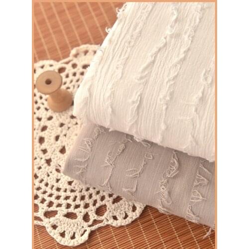 Line stripe pleated thin cotton fabric Antique style Hanfu decorative scarf tea mat curtain fabric