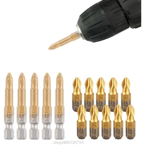 Electric Drill Bits Power Tools PH2 Magnetic Titanium Coated Screwdriver Bits 10pcs 25mm/ 5pcs 50mm Hexagon JE21 21 Dropship