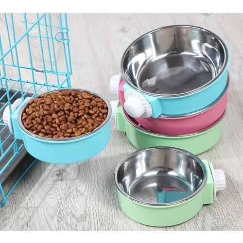Pet Bowl Hanging Stainless Steel Dog Bowl Pet Cat Food Bowl Fixed Cage Cat Bowl Pet Supplies Dog Food Bowl