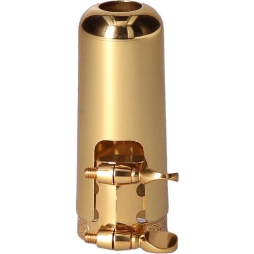 Muslady Double Screw Adjustment Saxophone Ligature Compact Durable Sax Ligature with Mouthpiece Cap for Alto Saxophone
