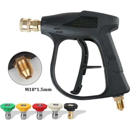 High Pressure Gun Car Washing Guns With 5 Nozzles For Pressure Power Washer M18 x 1.5mm Water Gun For Car Cleaning