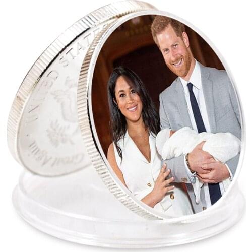 Valentines Day Gift Prince William and His Wife Sliver Plated Coin Art Ornament Challenge Coin