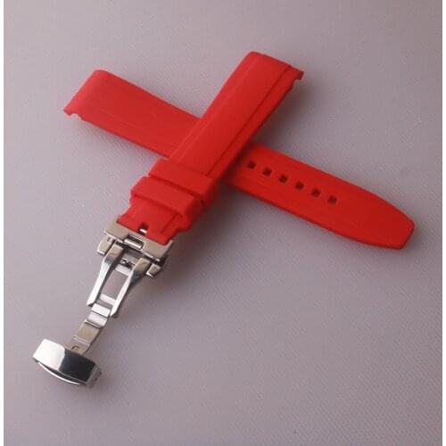For Rolex Seiko Omega Watchband 18 20mm 22mm Soft Silicone Rubber Watch Straps Black Red Green Watchband With Silver/Gold Buckle