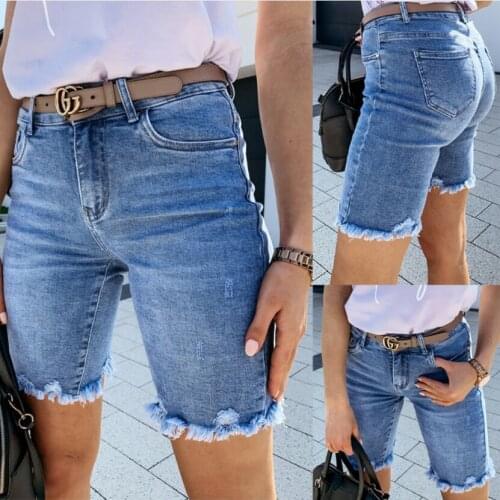 Shorts Woman шорты Jeans Short Women Summer2021 High Waist Denim Cotton Shorts Jeans Feminino Femme Streetwear Blue Dropshipping