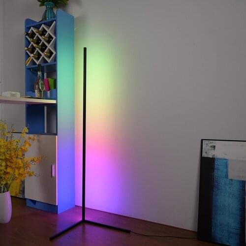 Modern Corner Floor Lamp Colorful Atmosphere Lights LED RGB Standing Lamps for Living Room Bedroom Tripod Floor Light Home Decor