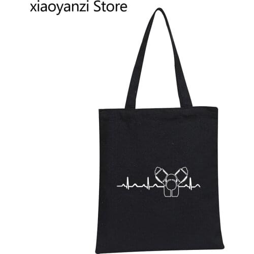 Women Shoulder Bags Custom Printed Student Books Bags Tote Fabric Canvas Moto Guzzi Heartbeat Eco Reusable Shopper Bag Wholesale