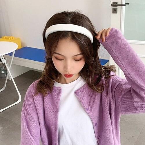Korean Sponge Colorful Headband Temperament Wild Simple Retro Fashionable Ins French Starting Card Headdress Women Hairbands
