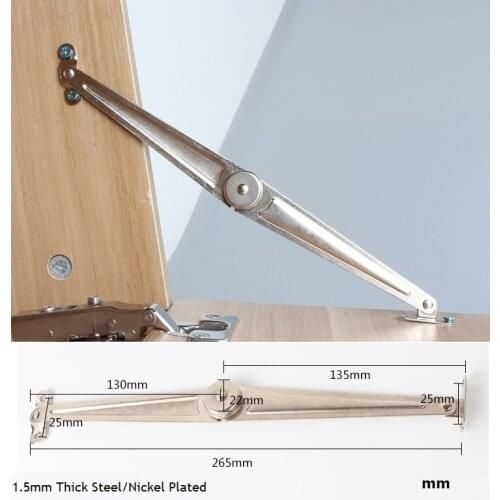 1Pair/Lot Cabinet Door Flap Down Stay DROP LID SUPPORT Cupboard Door Flap Down 2 Fold Hinge With Screws