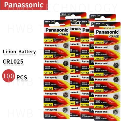 100pcs/lot New Original Panasonic CR1025 CR 1025 3V Lithium Button Battery Coin Cell Batteries